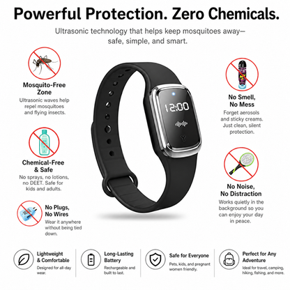BuzzShield™ Ultrasonic Mosquito Repellent Bracelet
